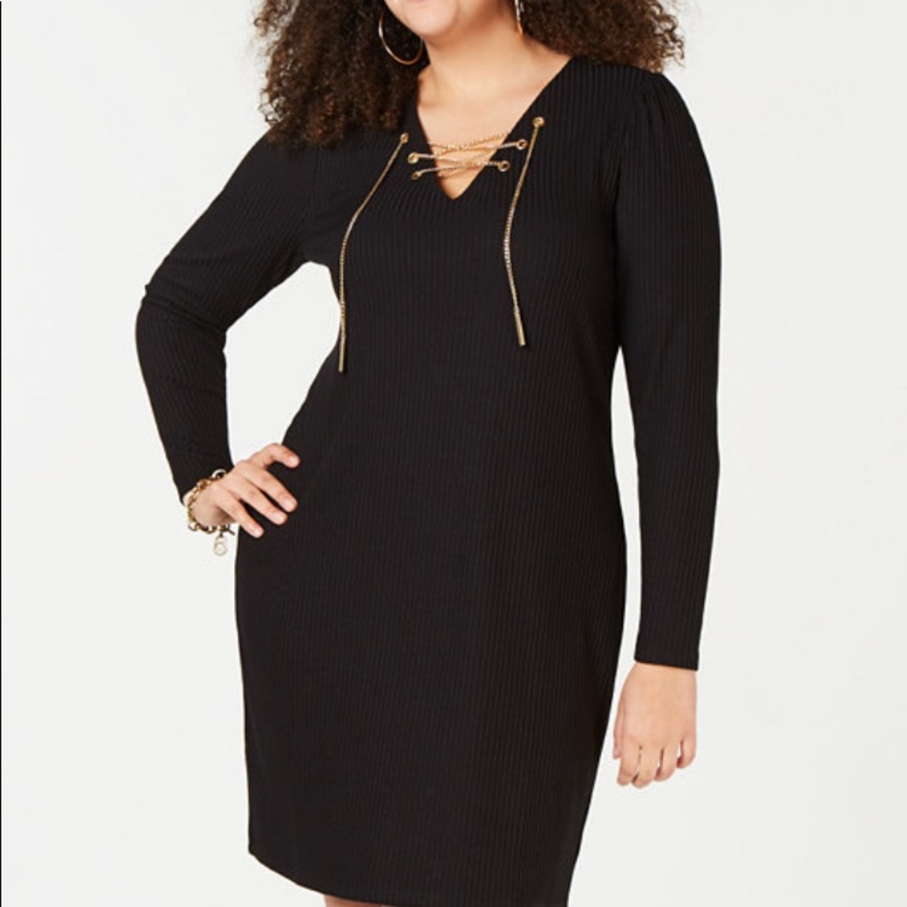 MICHAEL Michael Kors Black Dress with Gold Details